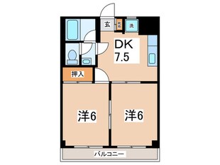 リビング悠久の物件間取画像